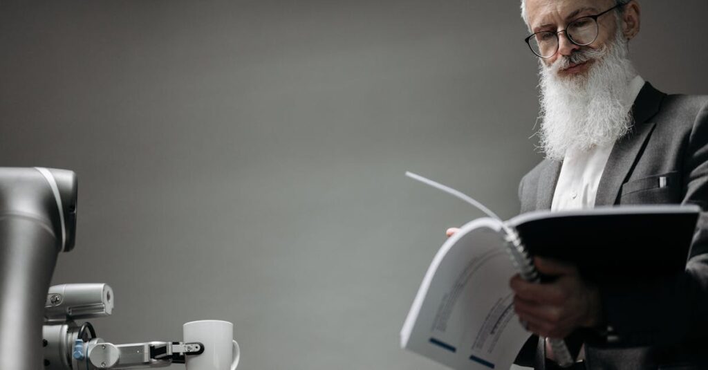 未来に向けてAIを活用するシニアの希望に満ちた表情