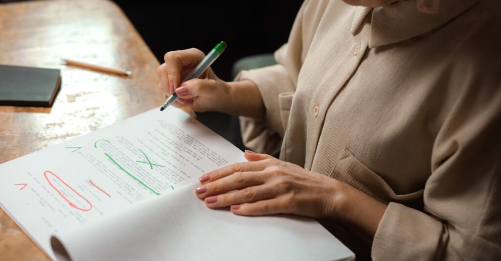 シニアがAIで作ったブログ記事の下書きを自分の言葉で修正している様子