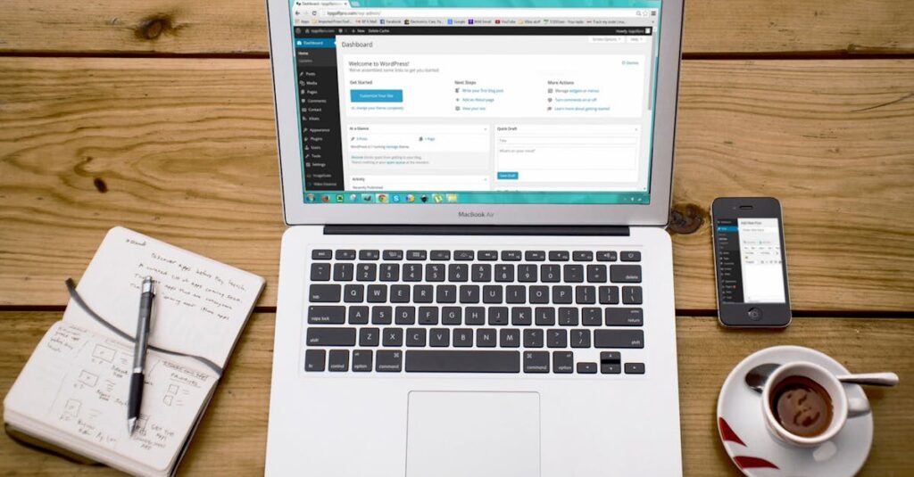 AIがブログ記事を自動生成しているイメージを表現したビジュアル